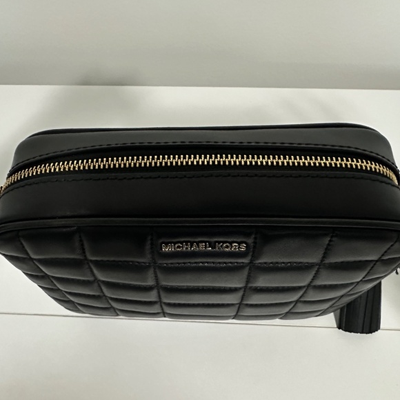 MICHAEL MICHAEL KORS Jet Set Medium Quilted Leather Crossbody Bag, Black - Picture 8 of 16